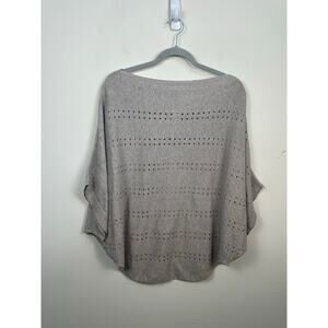 NWT Planet By Lauren G Boat Neck Hole Punch Cotton Sweater One Size Color Oat